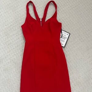 B Darlin Vibrant Red Backless Dress